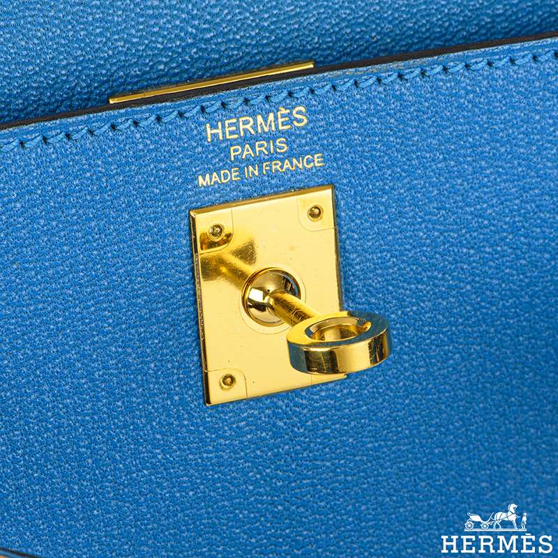Hermès Kelly 25 Bleu Zanzibar Sellier Chevre Mysore Palladium Hardware —  The French Hunter